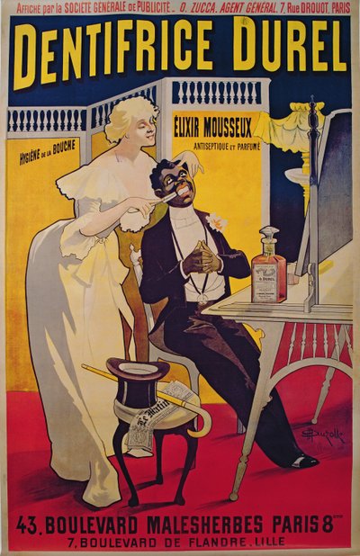 Cartaz publicitário Durel creme dental de Duzolle